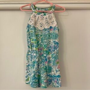 Lilly Pulitzer Little Girls Mini Pearl What a Lovely Place Romper Size XS